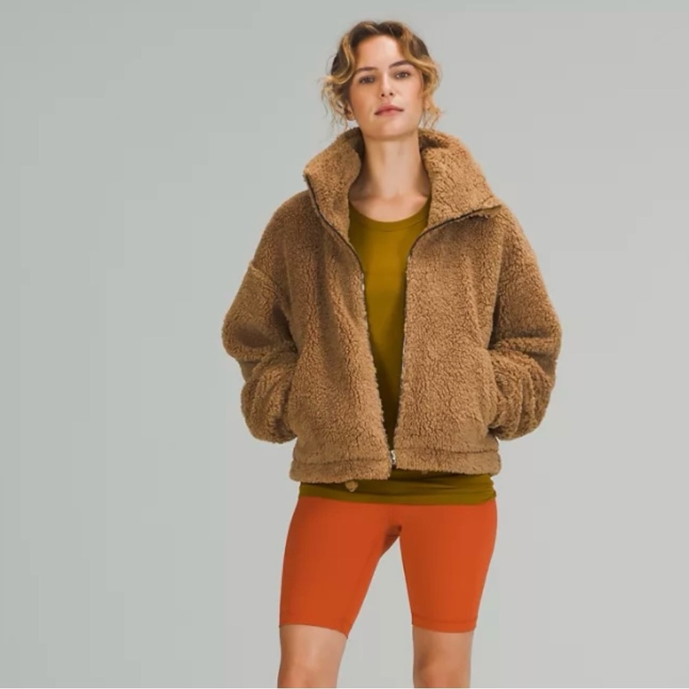 Lululemon - Cinchable Fleece Zip-up Jacket - Spiced Bronze - Size 6